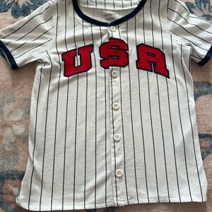 Carter's USA Kids Striped Button Down Jersey Shirt - Pinstripes